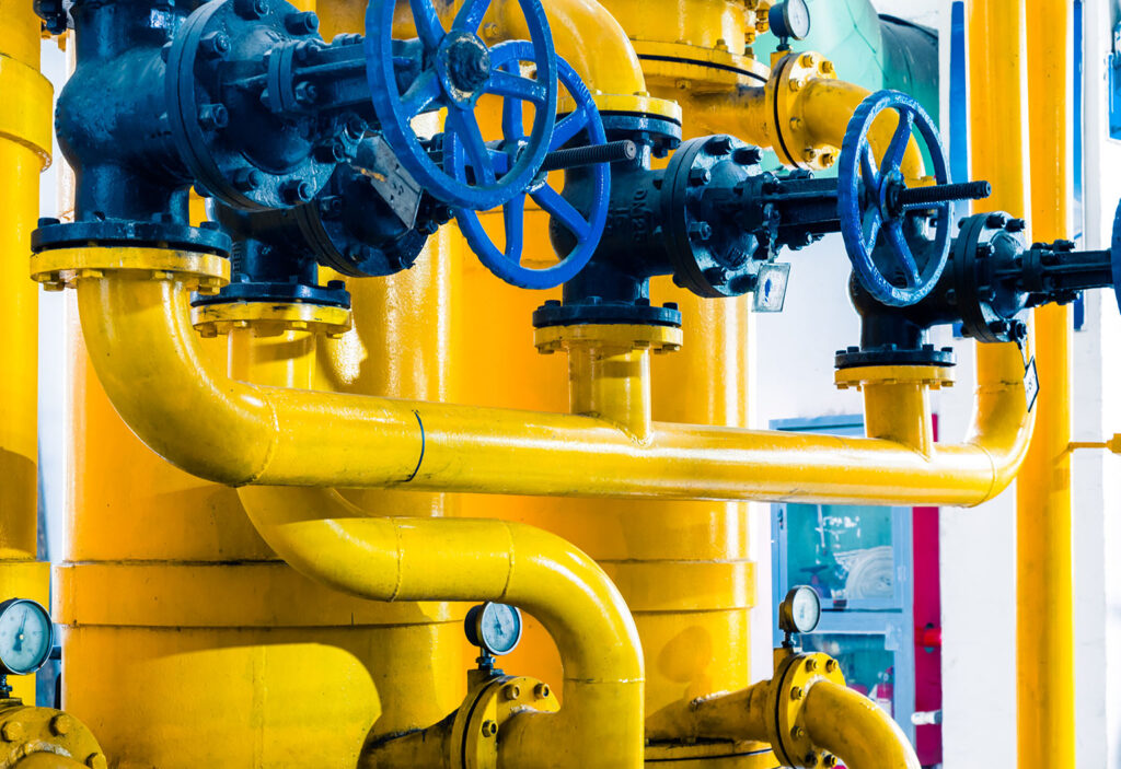 Commercial gas line plumbing.